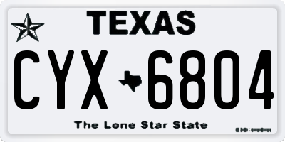 TX license plate CYX6804