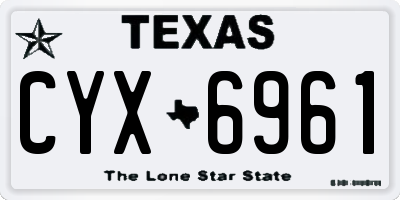 TX license plate CYX6961