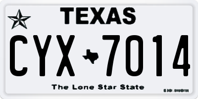 TX license plate CYX7014