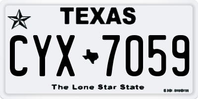 TX license plate CYX7059