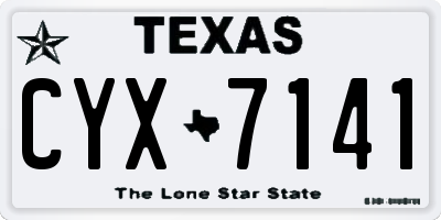 TX license plate CYX7141