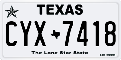 TX license plate CYX7418