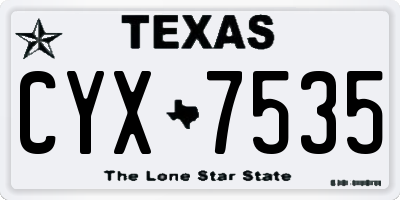 TX license plate CYX7535