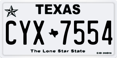 TX license plate CYX7554