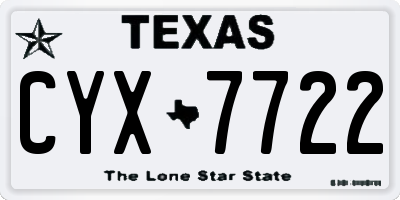 TX license plate CYX7722