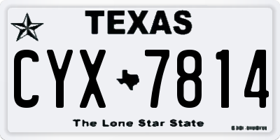 TX license plate CYX7814