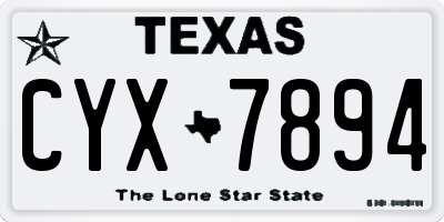 TX license plate CYX7894