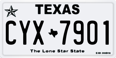 TX license plate CYX7901
