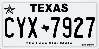 TX license plate CYX7927