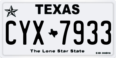 TX license plate CYX7933
