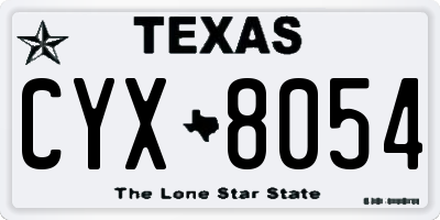 TX license plate CYX8054