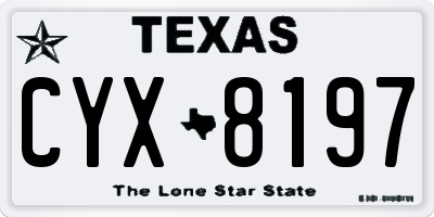TX license plate CYX8197