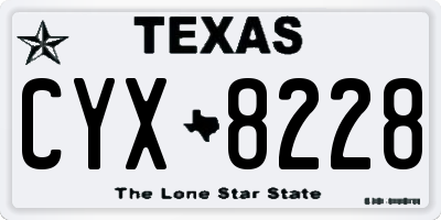 TX license plate CYX8228