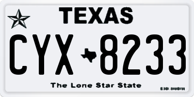TX license plate CYX8233