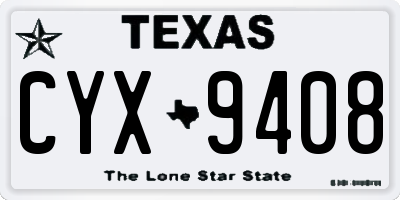 TX license plate CYX9408