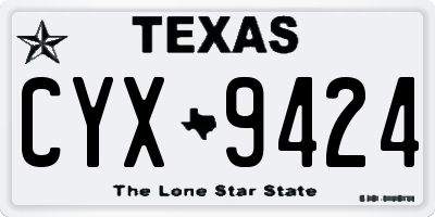 TX license plate CYX9424
