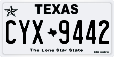 TX license plate CYX9442