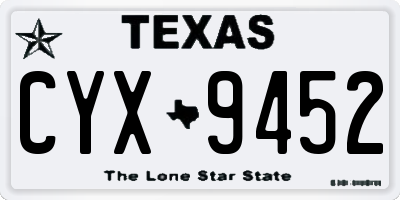 TX license plate CYX9452