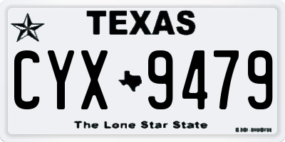 TX license plate CYX9479