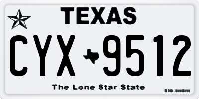 TX license plate CYX9512