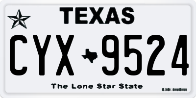 TX license plate CYX9524