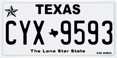 TX license plate CYX9593