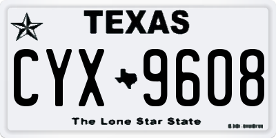 TX license plate CYX9608