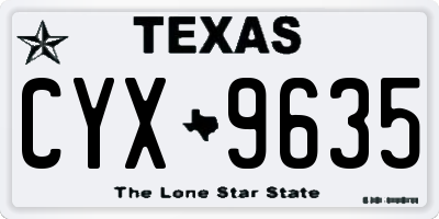 TX license plate CYX9635