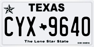 TX license plate CYX9640