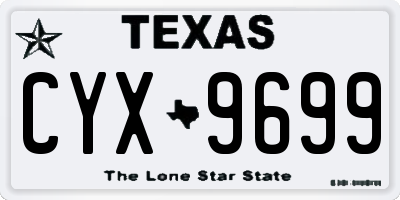 TX license plate CYX9699