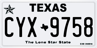 TX license plate CYX9758