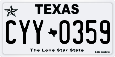 TX license plate CYY0359