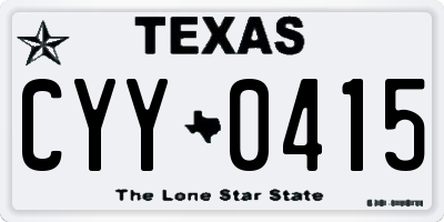 TX license plate CYY0415