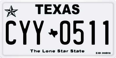 TX license plate CYY0511