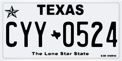 TX license plate CYY0524