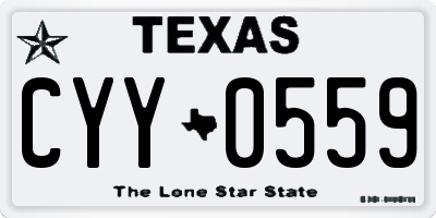 TX license plate CYY0559