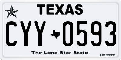 TX license plate CYY0593
