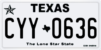 TX license plate CYY0636