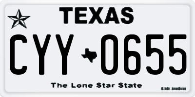 TX license plate CYY0655