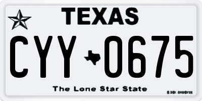 TX license plate CYY0675