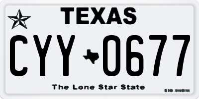 TX license plate CYY0677