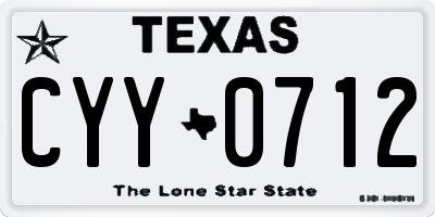 TX license plate CYY0712