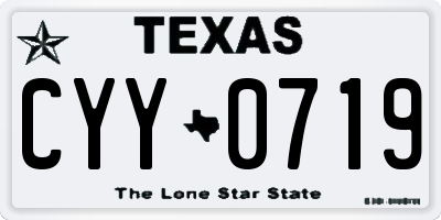TX license plate CYY0719
