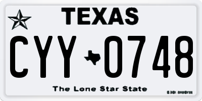 TX license plate CYY0748
