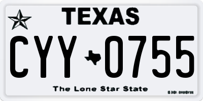 TX license plate CYY0755
