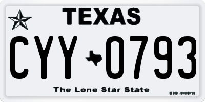 TX license plate CYY0793