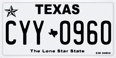 TX license plate CYY0960