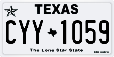 TX license plate CYY1059