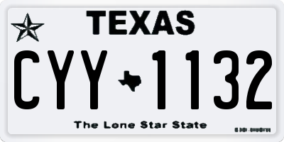 TX license plate CYY1132