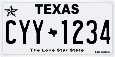 TX license plate CYY1234